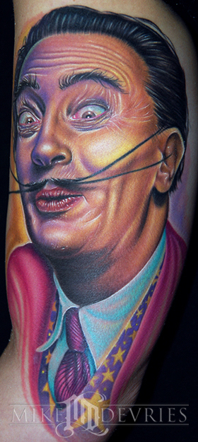 Dali Tattoo Placement Arm Comments Portrait of Salvador Dali