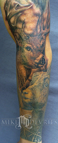 Deer Tattoo Placement Arm Comments Black and grey animal tattoos