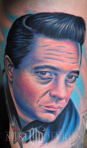 This Johnny Cash was from a black and white photolow resall colors made 