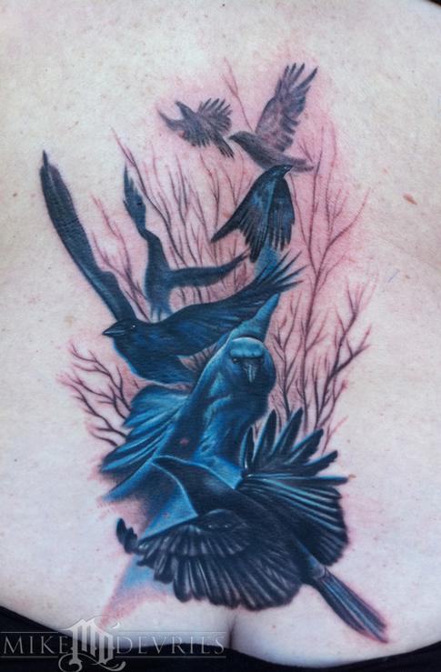 Mike DeVries Crow Tattoos Large Image Leave Comment