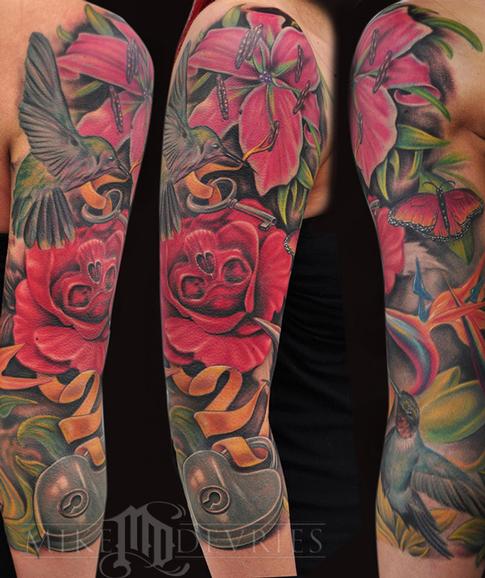 tattoos of skulls and flowers. Flower Tattoos, Skull