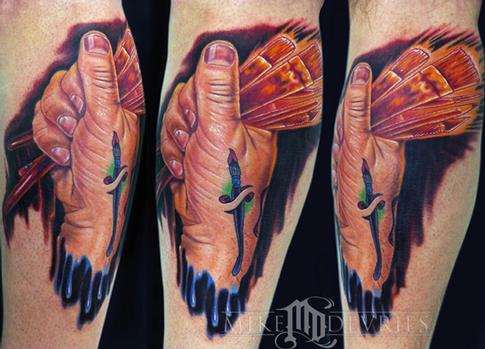 Mike DeVries Hand Tattoo