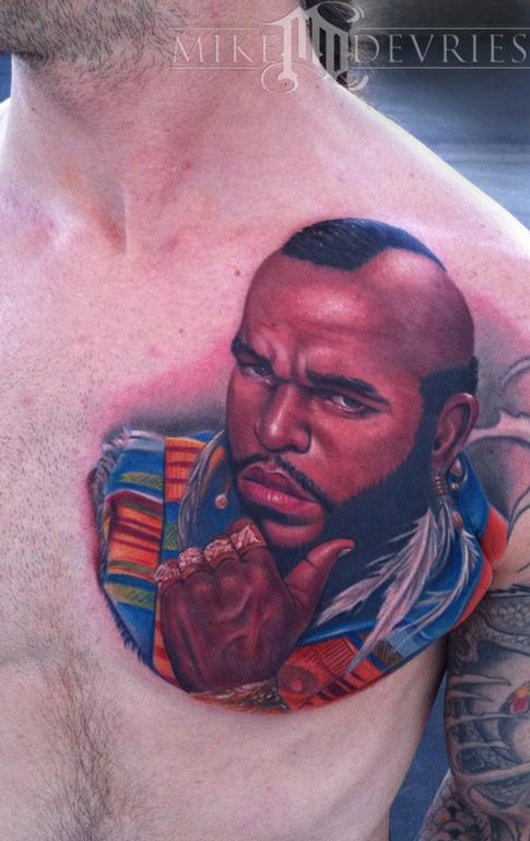 Mike DeVries - Mr T tattoo