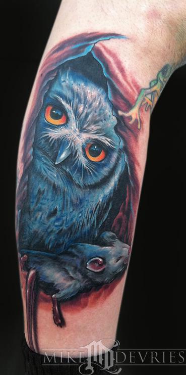 Mike DeVries - Owl Tattoo