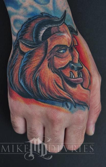 Beast Tattoo on the hand all healed up Havin some fun getting back into 