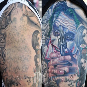 Mike DeVries Joker Tattoo Large Image Leave Comment