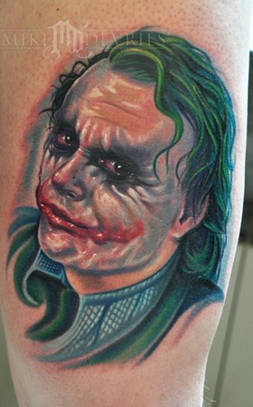 evil joker tattoo. Comments: Joker tattoo done at