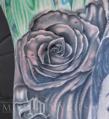 Comments Rose Tattoo In the Arm pit Ouch Black and grey Rose Tattoo done