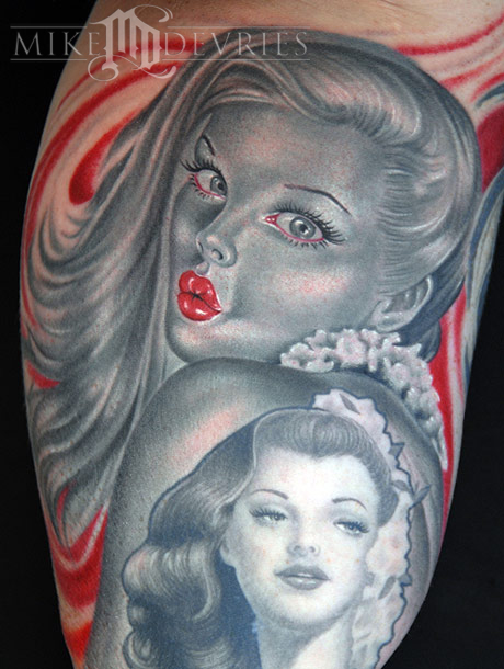 Comments This Pinup tattoo is on the innerupper armthe pin up that is on