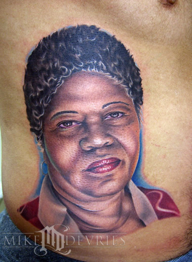 Mike DeVries Tattoos Dark Skin A Mom Portrait