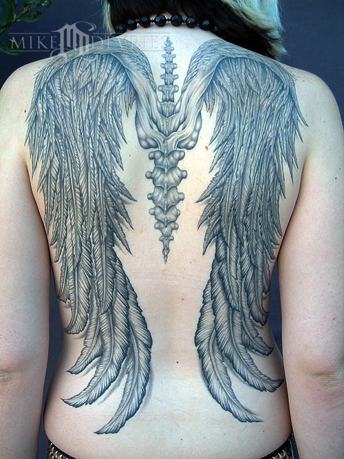 Tattoos Tattoos Black and Gray Wings Tattoo