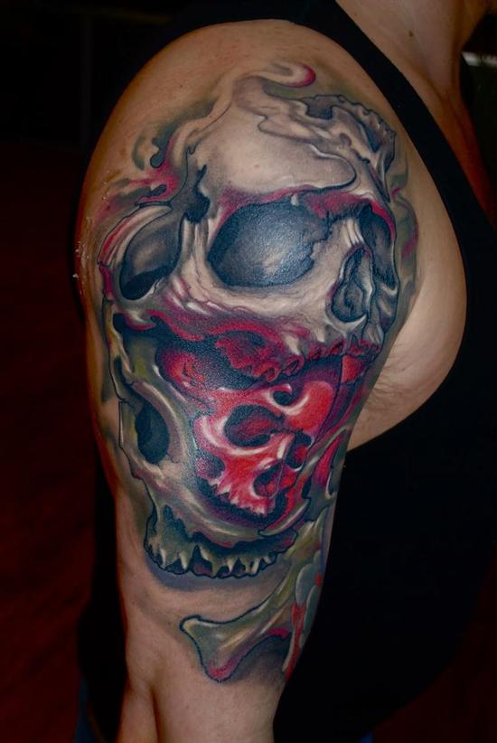 Mike Toth skull half sleeve