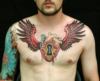Tattoos - Clay McCay - winged heart