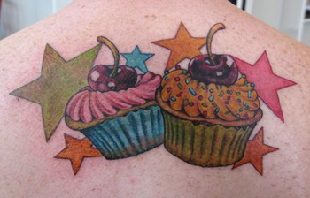 Tattoos - cupcakes and stars - 46419
