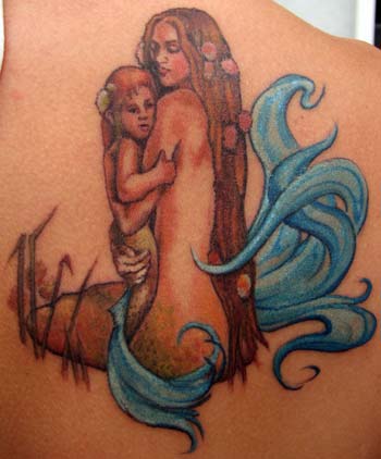 Tattoos - Kim Reed - mermaid mommy and baby