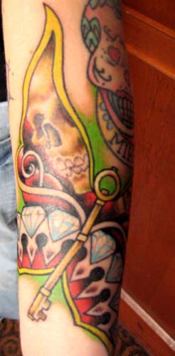 Tattoos - Skull with Key - 14727