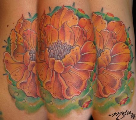 Tattoos - Cactus Flower on ELbow - 69601