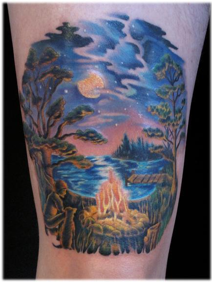 Melissa Fusco - Night time camp fire scene.... thigh piece