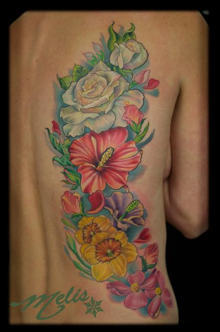 Tattoos - foral back peice - 76878