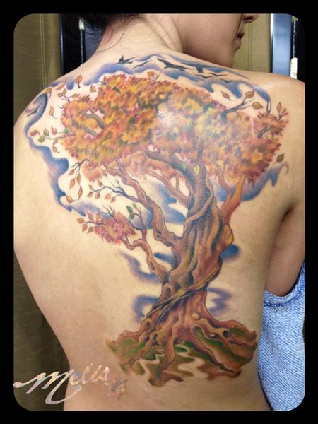 Tattoos - Twisty Autumn Tree  - 64705