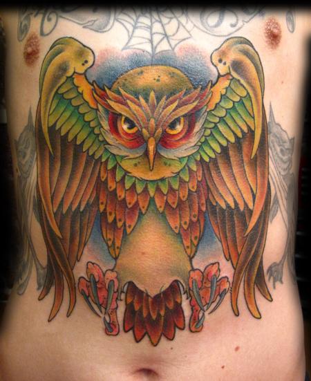 Tattoos Tattoos Body Part Chest Tattoos for Men Owl on Stomach chest
