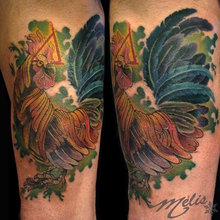 Tattoos - Rooster, cock-a-doodle- do - 79201