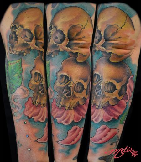 Melissa Fusco - skulls, forearm filler in prog