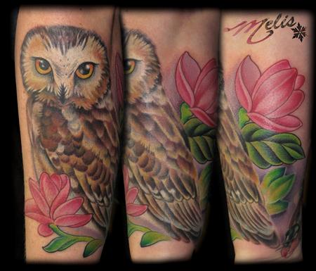 Tattoos - Northern Saw Whet Owl - 66018