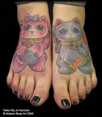 Tatto Foot on Paradise Tattoo Gathering Tattoos Jo Harrison Cat Feet Tattoo