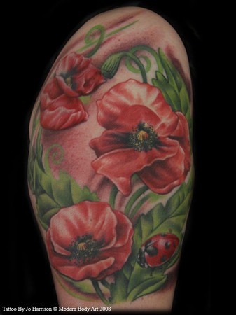 Tattoos - Red Flowers Tattoo - 35500