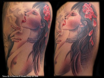 Tattoos - Smoking Pinup - 35495