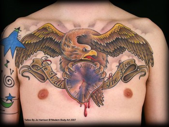 Tattoos - Color eagle chestpiece - 35492