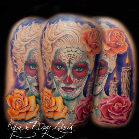 Tattoos - Dia De Los Muertos portrait of Gwen Stephani - 97985