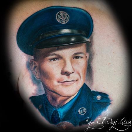 Tattoos - Grandfather Airforce Portrait  - 103849