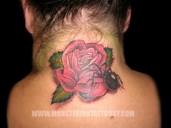 Tattoos - flower and spider
