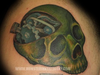 Tattoos - Gearhead Skull Tattoo