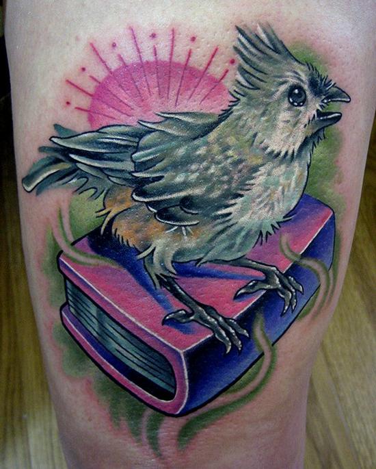 Bird and Book Tattoo book tattoos. Bird and Book Tattoo