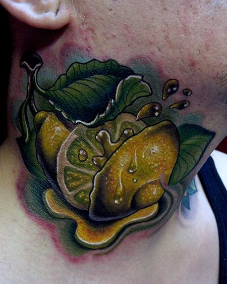 Jonathan Montalvo - lemon neck tattoo