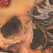 Skull with water & cherry blossoms Tattoo Thumbnail