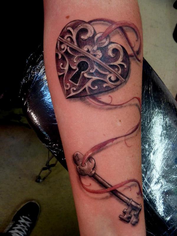 key with locket by mully tattoos key with locket by mully tattoos