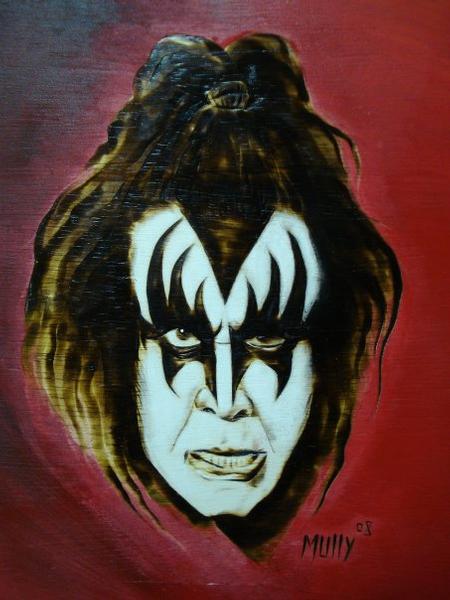 Tattoos - Gene Simmons woodburning - 64060