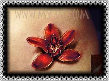 Tattoos - Flower on Hip - 29421