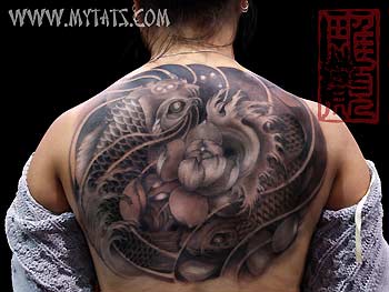 Tattoos - Koi around Lotus - 29486