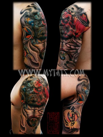 half sleeve tattoos pictures. Half sleeve of one of the Nioh