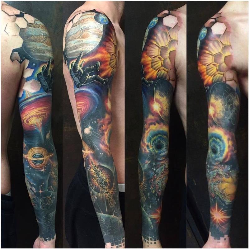Space Sleeve tattoo by Yarda TattooNOW