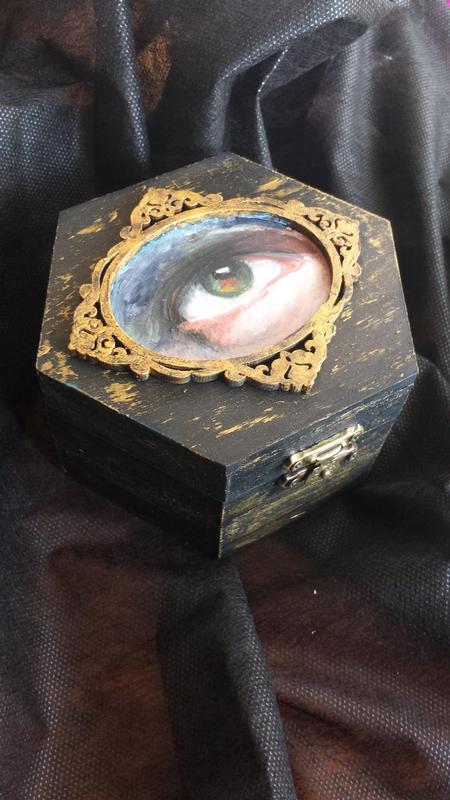 Tattoos - Oil Painting of an Eye in a Box - 125761