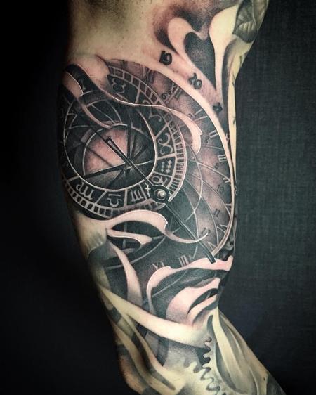 Tattoos - Astronomical Clock Black and Gray - 125039