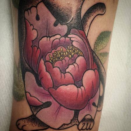 Tattoos - Peony in Color - 125568