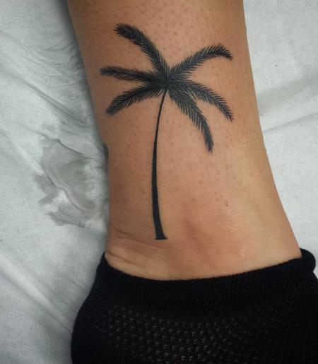 Palm Tree Blackwork Tattoo Design Thumbnail