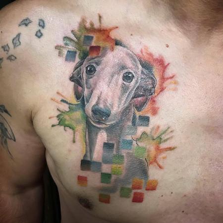 Dog Portrait with Watercolor Details Design Thumbnail